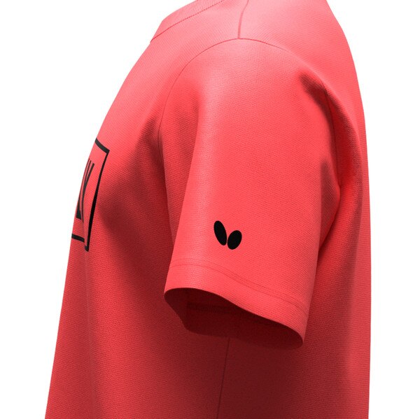 Butterfly Table Tennis BL T-Shirt III - Coral Pink - Left Side - Close-Up